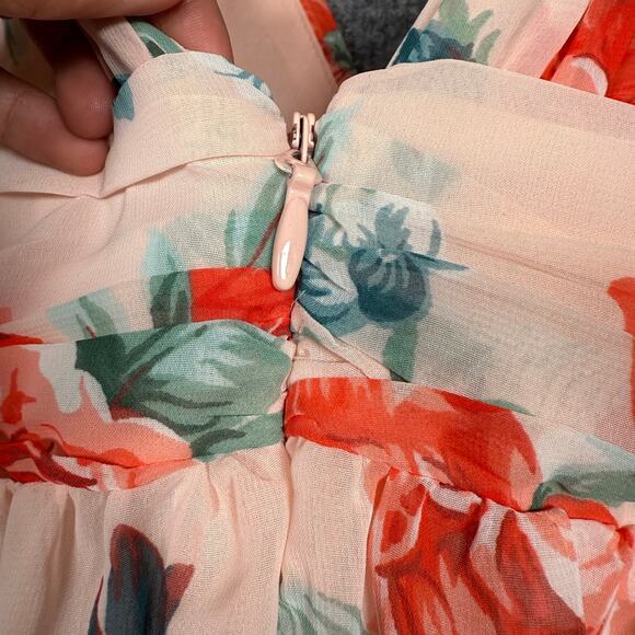 Lulu's Floral Maxi Dress - Pink and Green - Picture 10 of 15